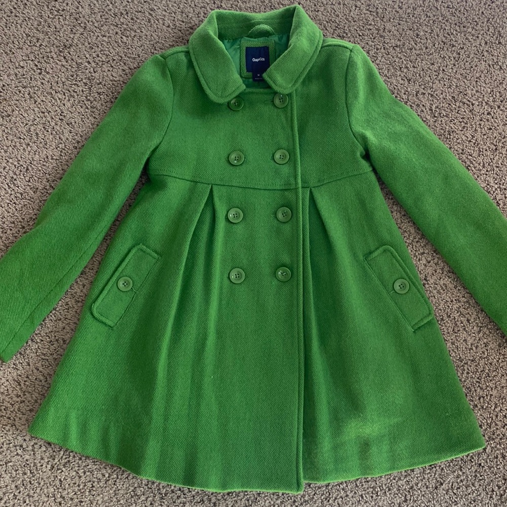 Gap Kids girls size M (7/8) green pea coat dress coat